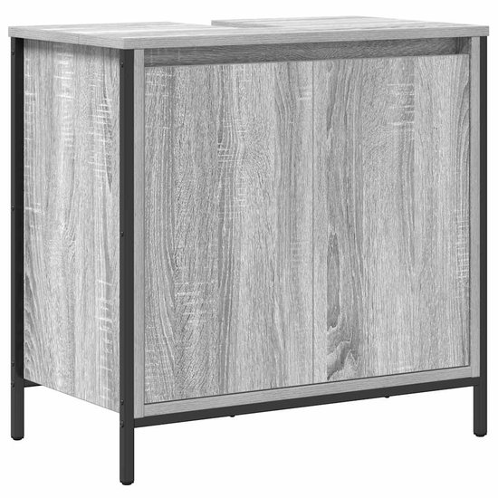 vidaXL Wastafelkast 40x37x59 cm bewerkt hout betongrijs, badkamer wastafel kast, wastafel kast, badkamer kast, wastafelkastje, badkamerkast