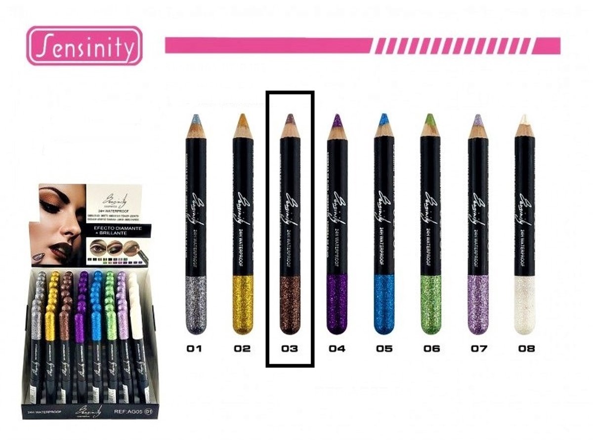 Goedkoopste Sensinity - Glitter Oogschaduw Potlood - Bruin Glitter - Nummer 03 - 1 stuks