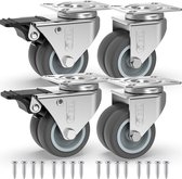 GBL® 4 Roulettes Pivotantes 50mm + Vis Caoutchouc TPR | Roulettes Heavy Duty 400KG - Roulettes de meubles pour Meubles | Roues pivotantes pour un chariot