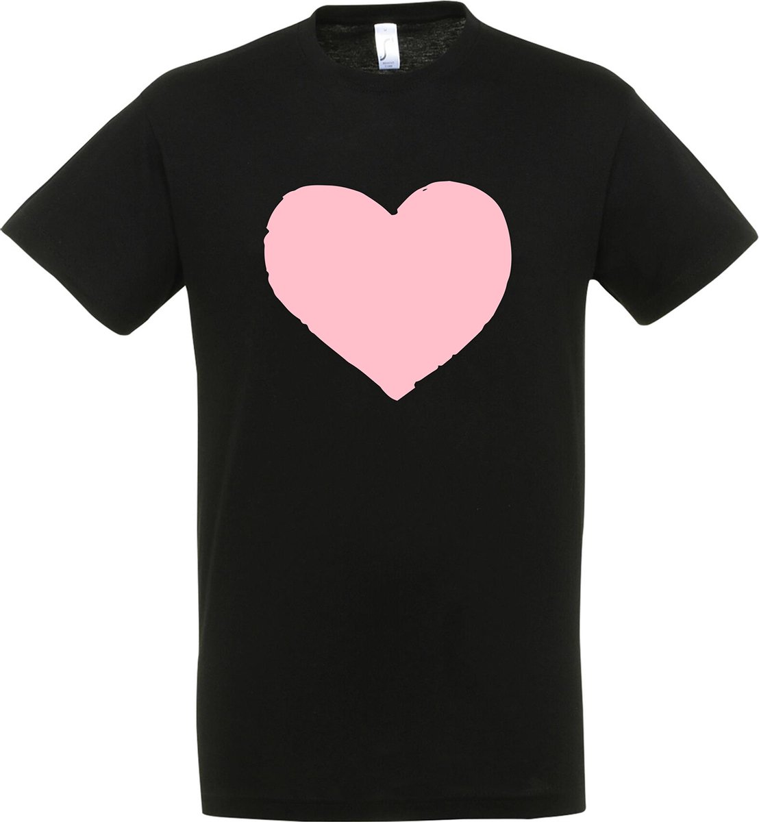 Valentijn pastel roze hart T-shirt - Valentijn cadeautje voor hem - Valentijn cadeautje voor haar - Heren - Dames - Unisex - Hart T-shirt - Maat M
