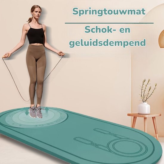 Foto: Dutchers springtouwmat incl draagtas springtouw fitnessmat yogamat trainingsvloer gymnastiekmat turnmat vloer mat extra dik