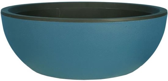 Jardinière ronde RIVIERA COUPE GRANIT - Plastique - Diamètre 40 cm - Blauw