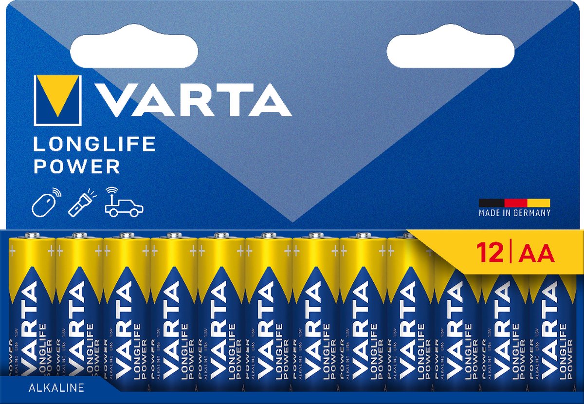 Varta AA Alkaline Batterijen - 1.5 V High Energy - 12 stuks