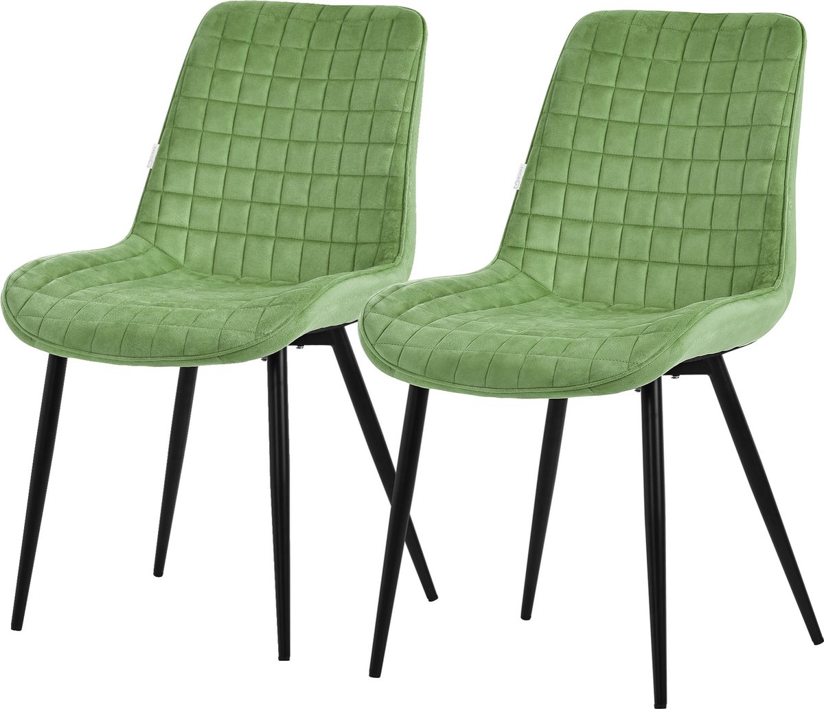 ml-design eetkamerstoelen set van 2 salie fluwelen zitting met zwarte metalen poten stoelen met rugleuning voor keuken woonkamer en kantoor gestoffeerde stoelen fauteuils voor eetkamer of werkruimte