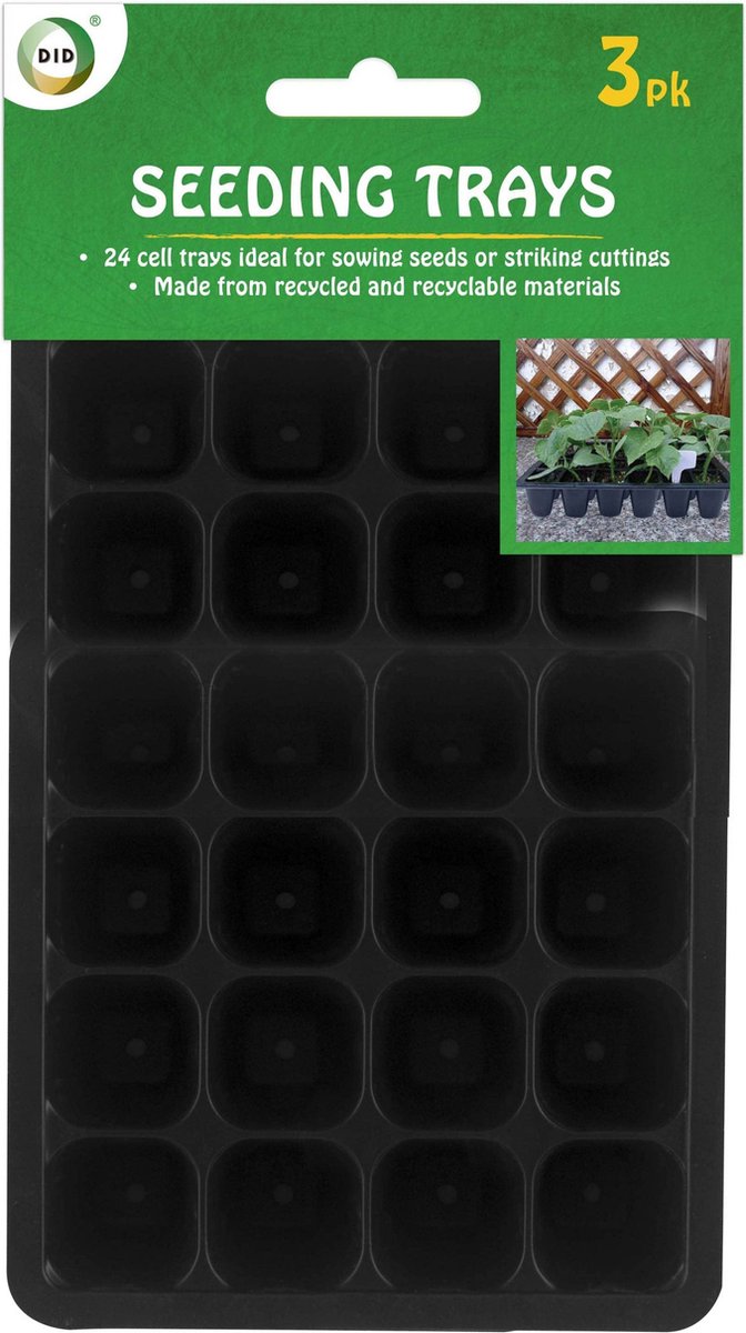 DID Kweekbak - 3-pack - 24 vakjes - zaaibak - zaaitray - zaadbak