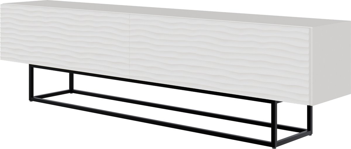Selsey Wavio - TV-meubel - zwarte poten - 175 cm - Wit
