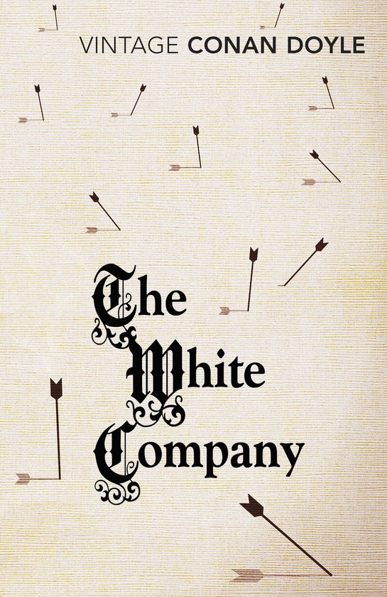 Boek 'The White Company' met pijlen op een crèmekleurige achtergrond.