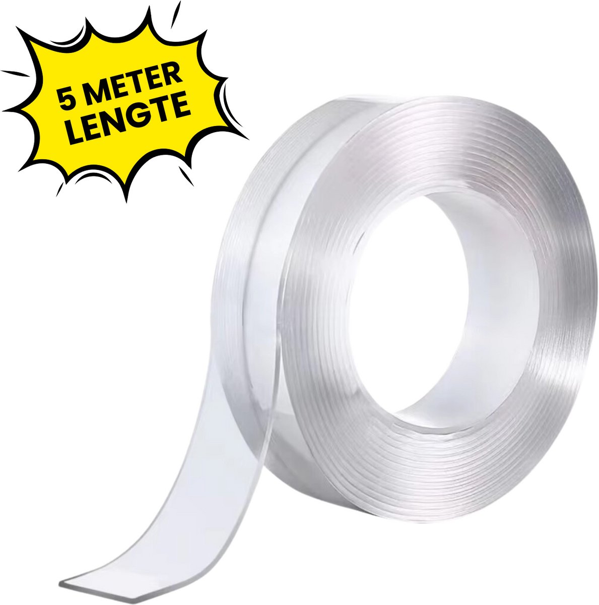 Solusia Nano Tape - 5 Meter - Extra Sterk - A+ Kwaliteit - Dubbelzijdige Tape Transparant - Magic Tape - Montagetape Herbruikbaar - Klus Reparatie Tape Dubbelzijdig - 20 mm Breed
