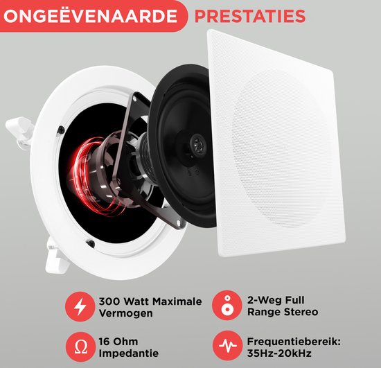 Pyle Luidsprekers- Plafondluidsprekers- Wandluidsprekers- Plafondspeakers- Inbouwluidsprekers voor Thuis - 2-Weg Speakers- Luidsprekersysteem voor in het Plafond - 300 Watt — afbeelding 3