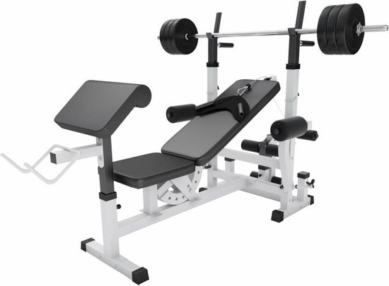 Hop-Sport 1080 Verstelbare Fitnessbank, Compleet Krachtstation met