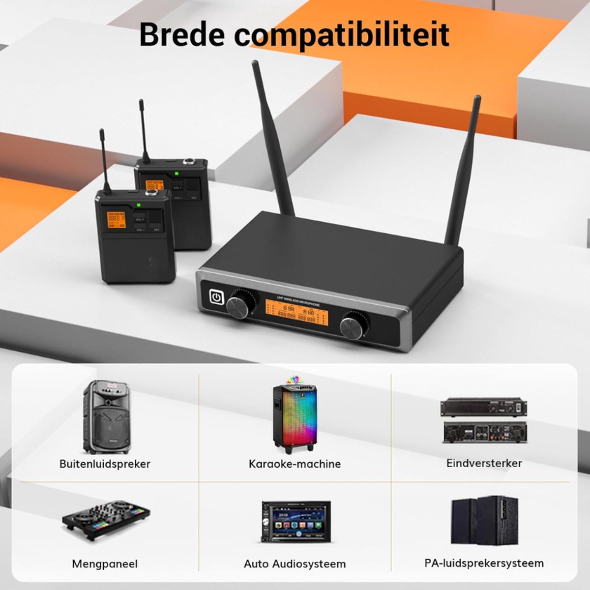 UHF Draadloze Microfoon Systeem Met Headset Lavalier Revers Mics Bodypack Zender Ontvanger 2 5 Kanalen 60M Bereik Voor Live Zingen Karaoke Kerk Party DJ PA Speaker Mixer Opname