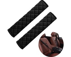 Knaak Gordelbeschermer - Schouderhoes 27 x 7 cm - Autostoel - Auto - Universeel - Zwart - Set van 2