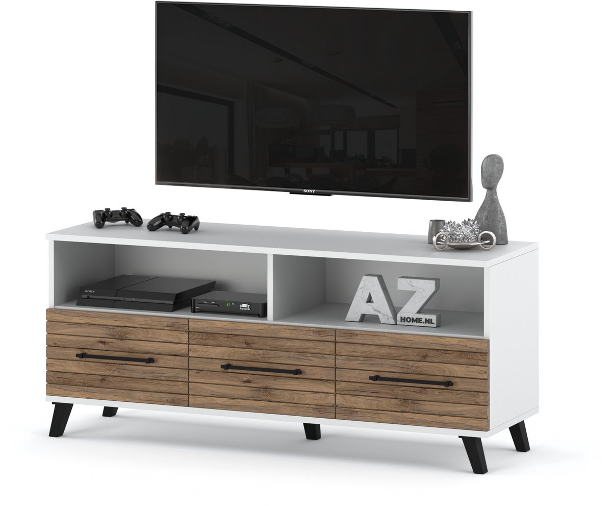 AZ Home, Tv Meubel Carlo 7 140cm Wit Eiken Flagstaff