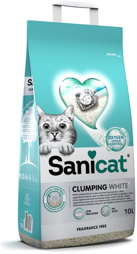 Sanicat Kattenbakvulling Clumping White 10 liter