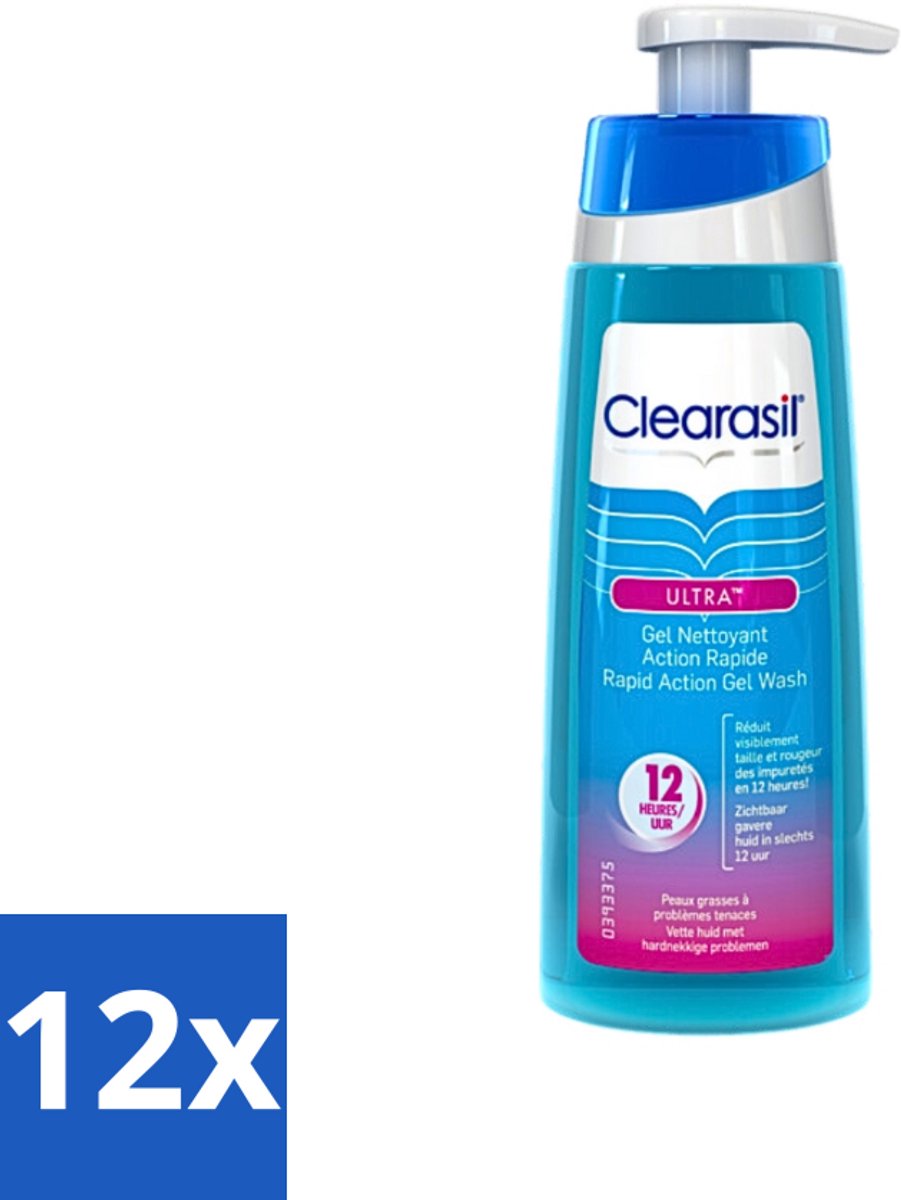 Clearasil - Ultra Rapid Action Scrub Wash - Reinigingsgel - 200 ml - Voordeelverpakking - 12 stuks