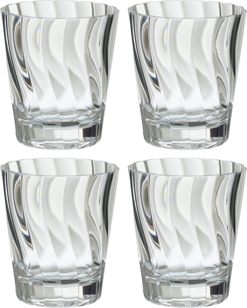 J-Line glas - kunststof - transparant - doos van 4