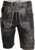 Lederhosen Man - Oktoberfest Heren - Authentic Handcrafted Authentic High Grained Suede Lederhosen - Bavarian Shorts - Maat - 58