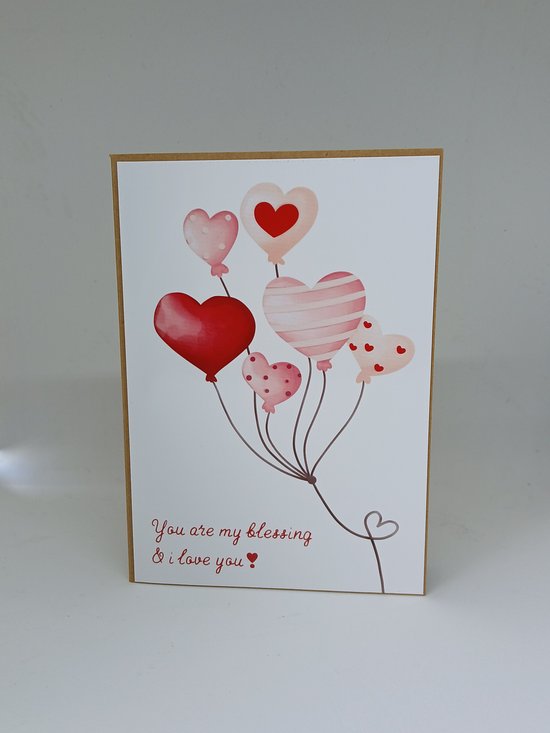 Vip K.C. dubbelgevouwen staande A6 kaart - You are my blessing (moederdag, valentijn, liefde)