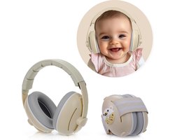 foto van Tobi’s House Gehoorbescherming Baby – Premium Gehoorbescherming Kinderen – Oorbeschermers Baby - Koptelefoon Baby – 25 dB Bescherming – Verstelbaar – Beige