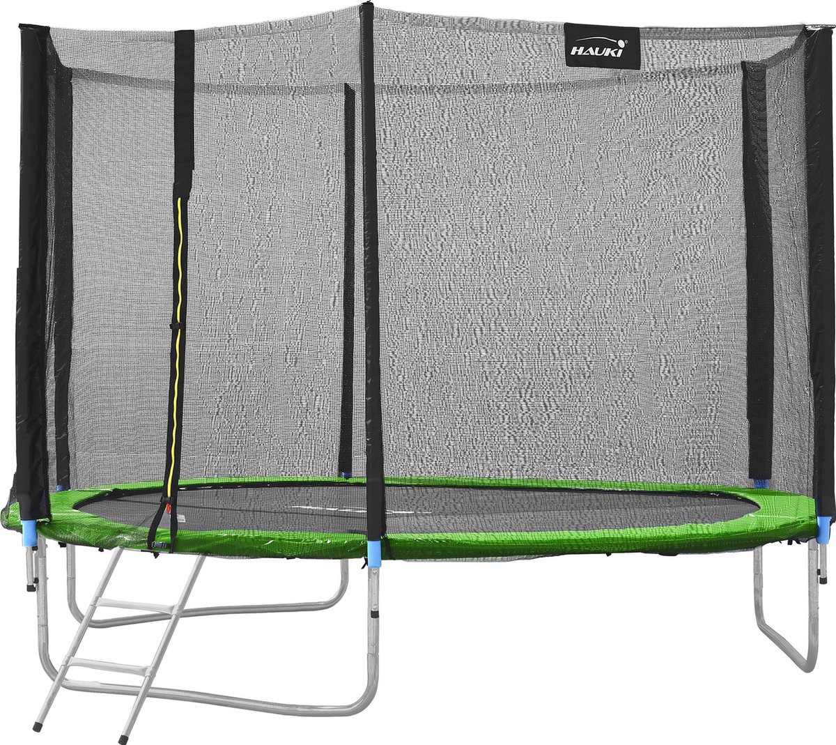 Hauki buitentrampoline, Ø305 cm, groen, GS getest, ronde tuintrampoline voor kinderen tot 150 kg