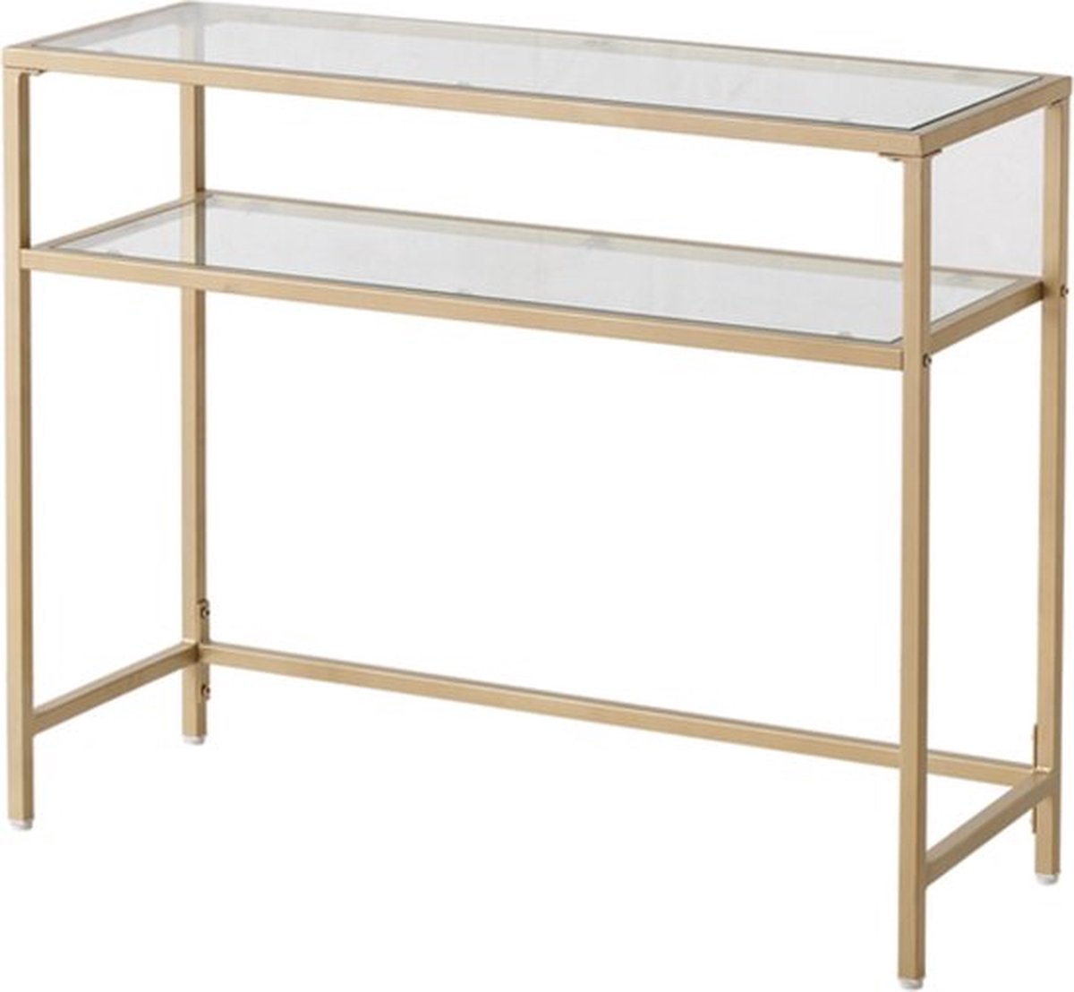 Bolt Edge Console Tafel Deluxe - 100cm - Transparant - Wandtafel - Sidetable - Goud