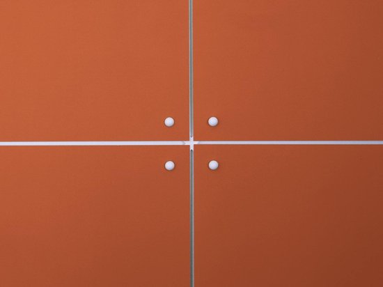 IXXI Color blocking - Orange Blue, Allon Dery - 80 x 100 cm - Support de suspension gratuit - Grande décoration murale et posters - Design graphique, Géométrique