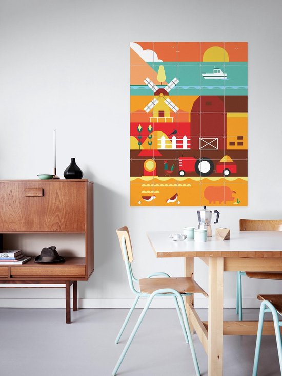 Ferme IXXI - Décoration murale - Animaux - 100 x 140 cm