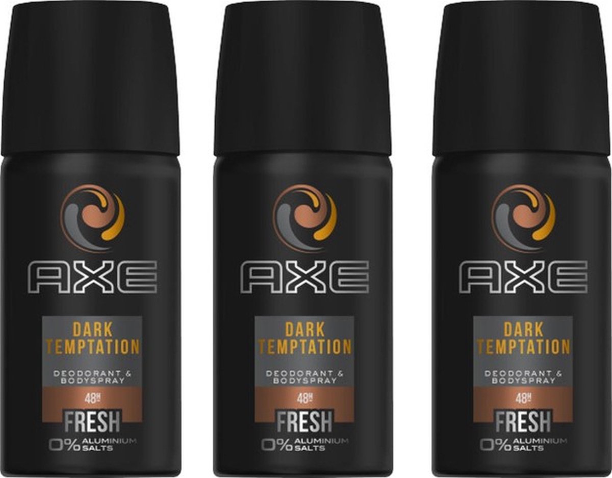 Goedkoopste Axe® | 3 x 35ml Dark Temptation deo spray SMALL