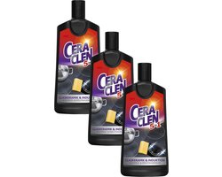 Ceraclen 5-in-1 - verzorging voor glazen keramiek en inductie reiniger - 3x 200 ml - alternatief voor Cerafix - Vernieuwde formule