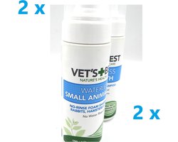 2 X Vets best Small animals waterless no-rinse shampoo 150 ml konijnen, hamsters fretjes, cavia's ...verzorgt, voedt,detangled de vacht