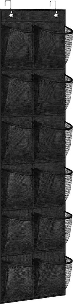 Consumerce® Schoenenzak Hangend 12 Vakken Zwart – Schoenenrek – Schoenenbank – Schoenen – Rek – Deur – Wand – Muur – Deurhanger – Schoenrek – Schoenkast – Schoenenkast – Sneaker Box Kast – Schoen Organizer Opbergsysteem – Schoenenbox