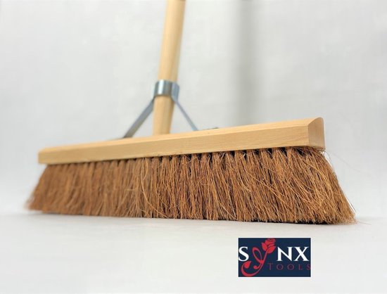 Synx Tools Coco binnenBezem 40 cm & Synx Tools Stoffer en Blik set van 2 - Zachte binnen bezem Met steel 160cm - stoffer en blik Verstelbaar steel tot 121 cm - kokos van Synx Tools — afbeelding 3