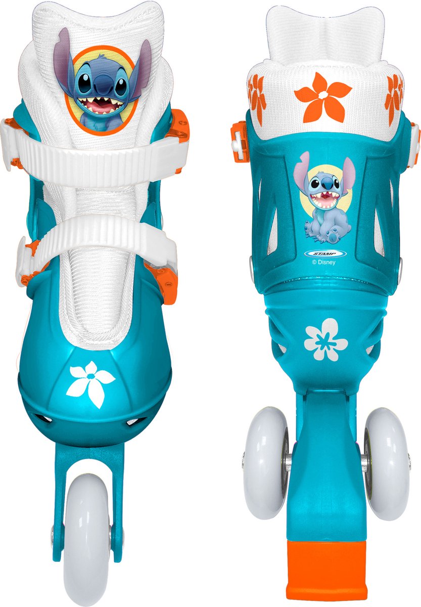 De Magische Eerste Skates! Verstelbare 3-Wiel Rollers Disney Stitch Wit