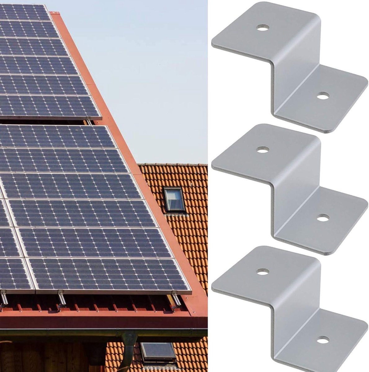 Supports En Z Alliage Aluminium Tiardey - Kit Montage Panneaux Solaires RV Boat Caravane Yacht