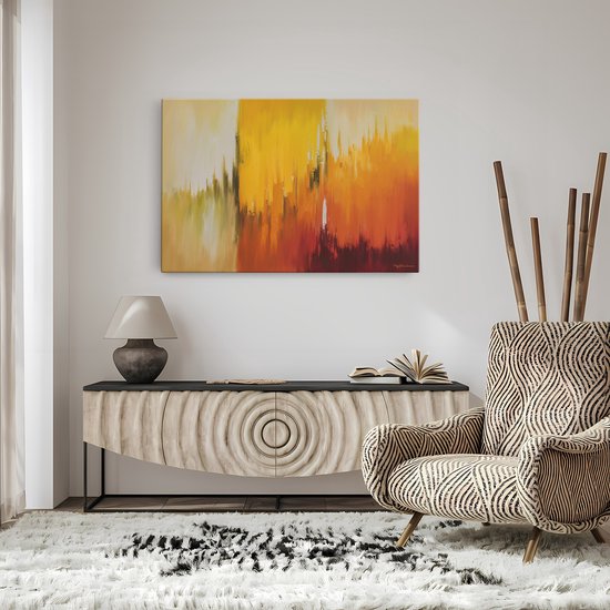 Saammp Canvas Schilderij - Vegen - Abstract - 45x30 - Foto op canvas - Wanddecoratie - Muurdecoratie Woonkamer - Slaapkamer decoratie - Canvas Print