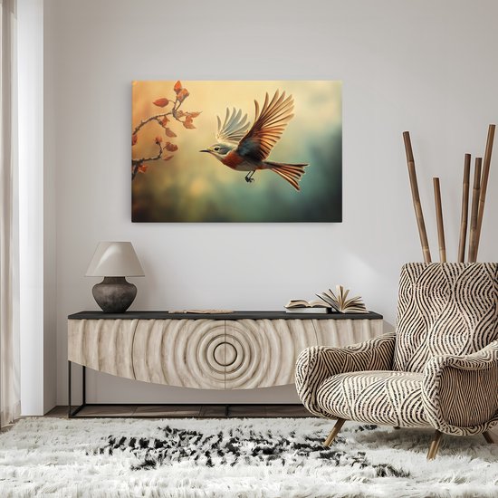 Tableau sur toile Saammp - Vogel - Automne - Nature - Animaux - 120x80 - Photo sur toile - Décoration murale - Décoration murale Salon - Décoration chambre - Impression sur toile