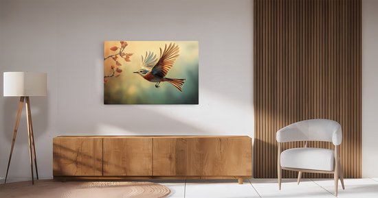 Tableau sur toile Saammp - Vogel - Automne - Nature - Animaux - 120x80 - Photo sur toile - Décoration murale - Décoration murale Salon - Décoration chambre - Impression sur toile