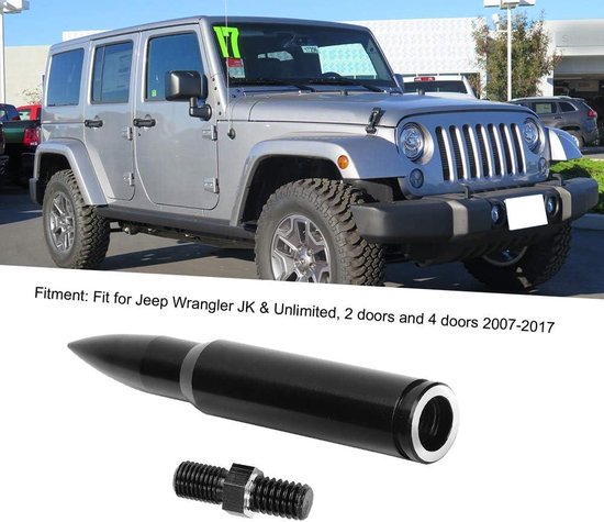Antenne De Voiture Zoternen 80 Mm Pour Jeep Wrangler JK Unlimited 2007-2017