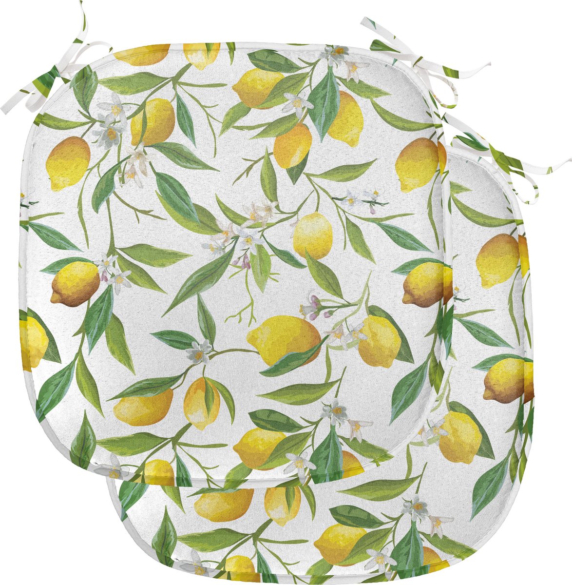 New Bed Natuur Citroen houtachtig romantisch Stoelkussen Set van 2, Anti-Slip Zitting Pad, 40 cm x 40 cm