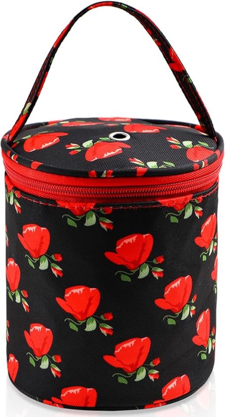 OUDE EAN - Mini Breitas - Wolhouder - Haaktas - Garenhouder - Garentas - Handwerktas - Rode Rozen