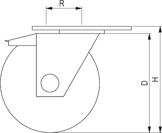 Wurth - Roulette de transport avec frein de stationnement et noyau PA - Roulette de transport de meubles avec support pivotant et frein de stationnement x 1 pièce - 170 kg