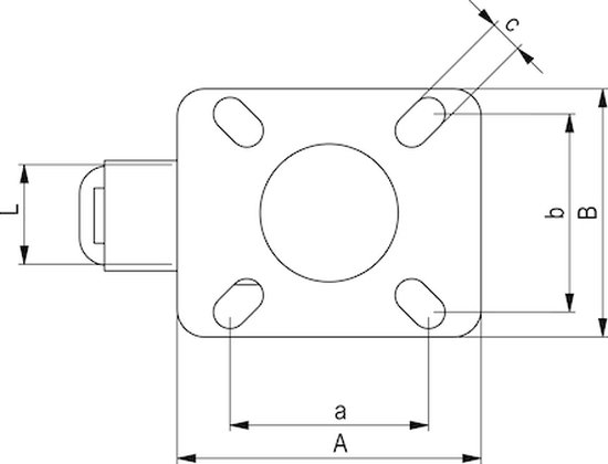 Wurth - Roulette de transport avec frein de stationnement et noyau PA - Roulette de transport de meubles avec support pivotant et frein de stationnement x 1 pièce - 170 kg