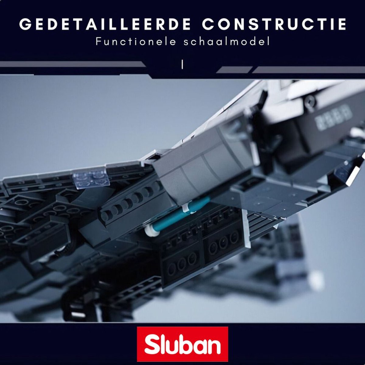 Sluban - J35S Straaljager met LED verlichtingen | WW2 army luchtmacht | Technic creator ideas educatief leger speelgoed | Expert bouwpakketten voor volwassenen | Classic icons vliegtuig modelbouw | 838 bloks — afbeelding 6