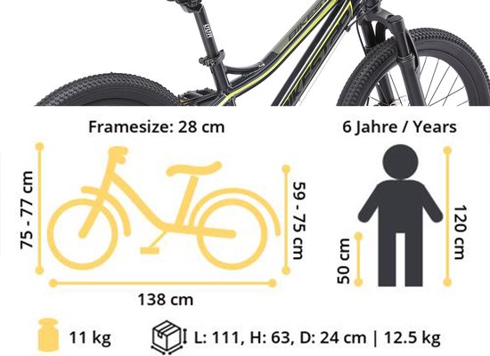 Bikestar kinderfiets MTB 7speed 20inch zwart/groen van Bikestar — afbeelding 3