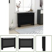 vidaXL Radiatorkast - Radiatorombouw - Radiatorombouw 112x19x81,5 cm MDF zwart - Mdf Kast - Zwarte Radiatorombouw - Wandmontage Radiator