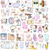 Alpaca & Lama Stickers - 50 stuks dieren stickers - 5x6CM - Laptopstickers - voor muur, journal, drinkfles etc.