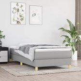 The Living Store Boxspring Bed - Lichtgrijs - 203 x 100 x 25 cm - Pocketvering