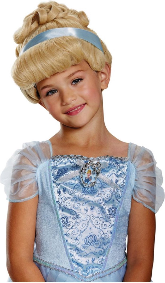 Smiffys - Disney Cinderella Deluxe Pruik Kinderen - Blond