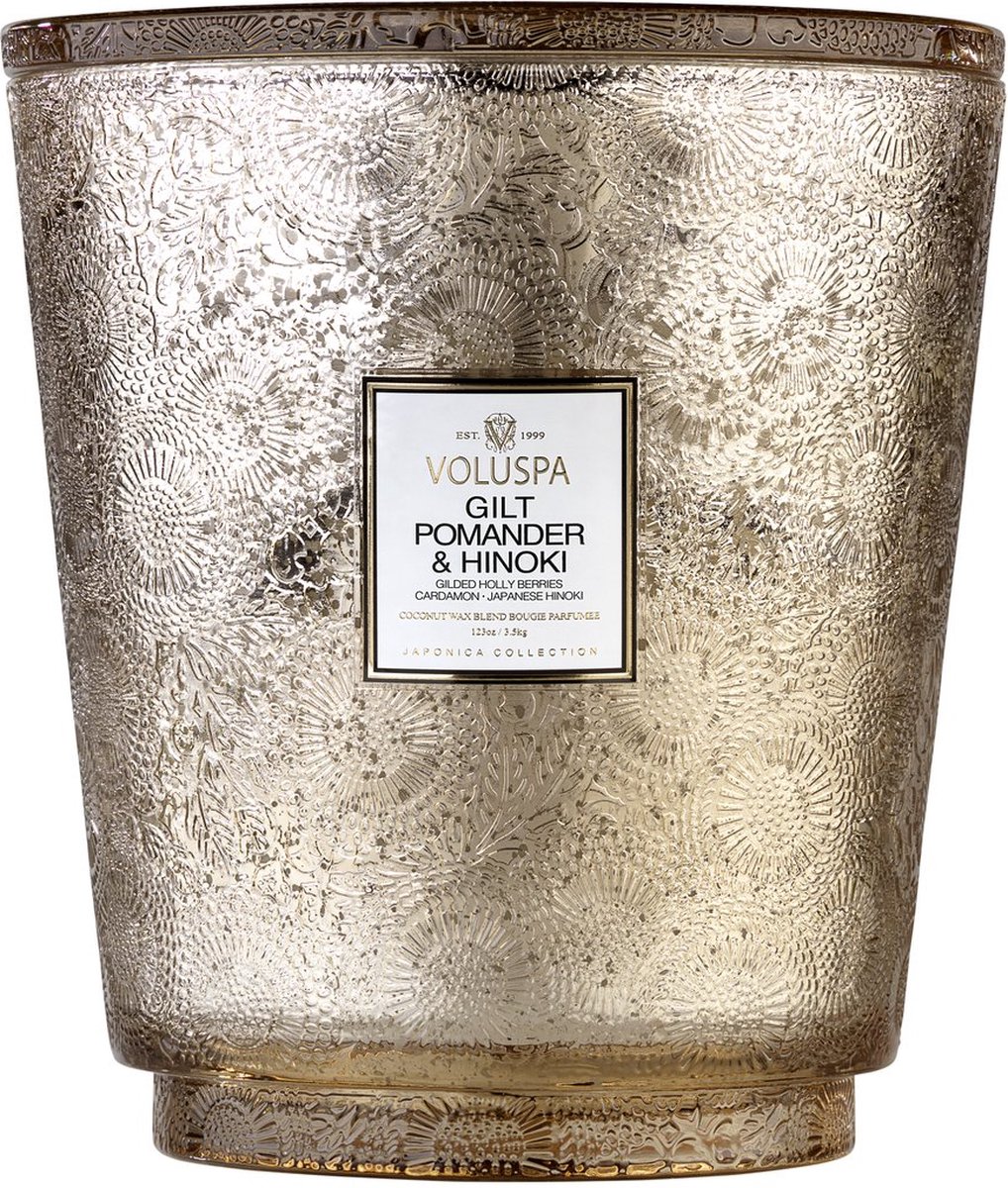 Voluspa Gilt Pomander & Hinoki 5-Wick Heart Candle