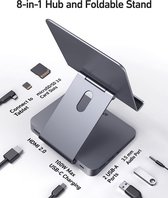 Anker 8-in-1 USB-C Hub en iPad / Tablet Houder Grijs